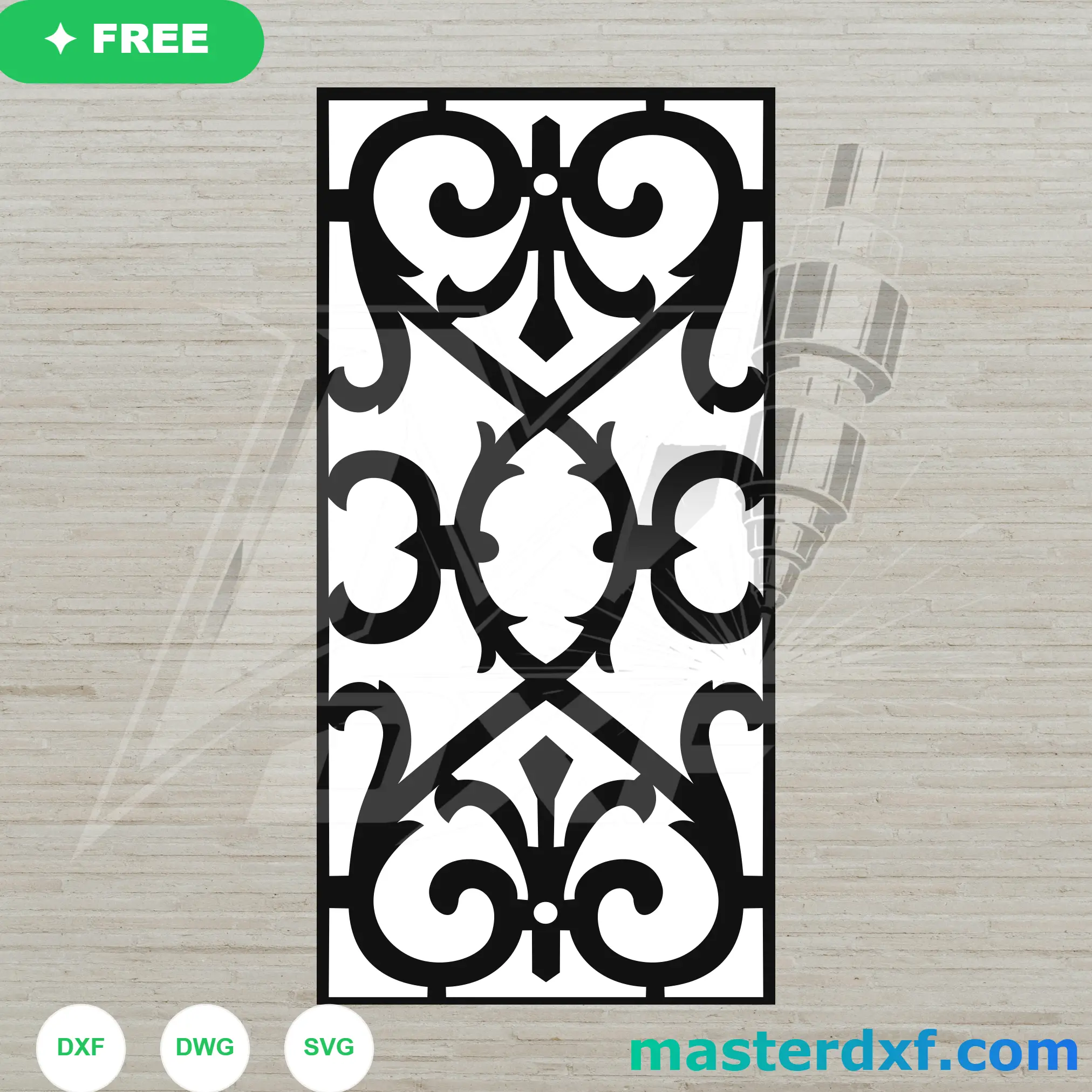 Wrought Iron Cross Scroll DXF Panel for Gates & Doors DXF File